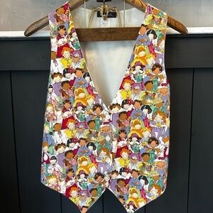 Vintage 1990s Novelty Illustrated Children‎ Print Vest size Medium
